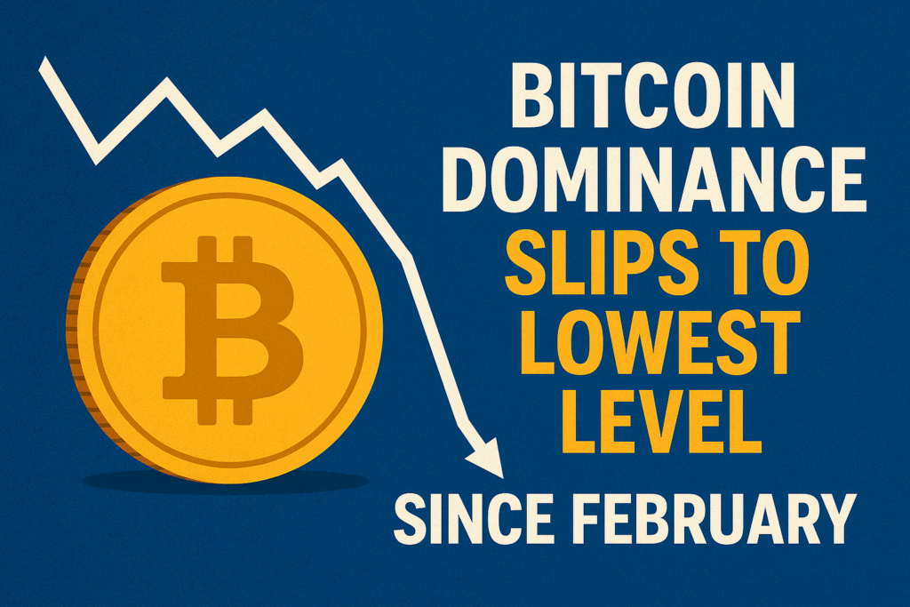 Bitcoin Dominance Slips To Lowest Level Since February Bitcoin Dominance Slips To Lowest Level Since February