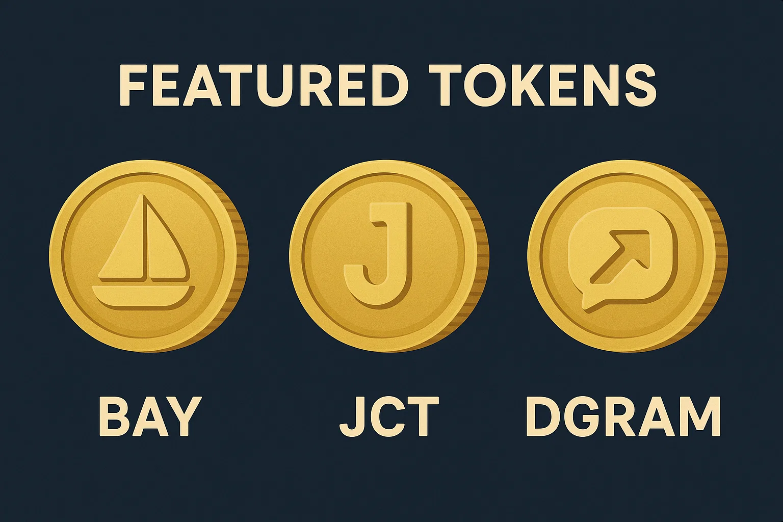 Featured Tokens BAY, JCT, and DGRAM